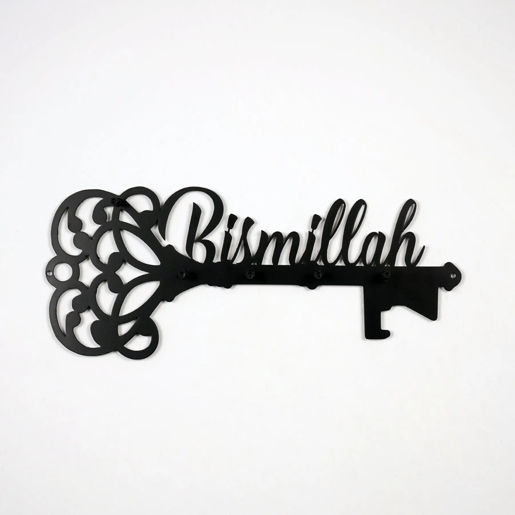 Bismillah Key Holder Latin Calligraphy Islamic Wall Art Decor image 9