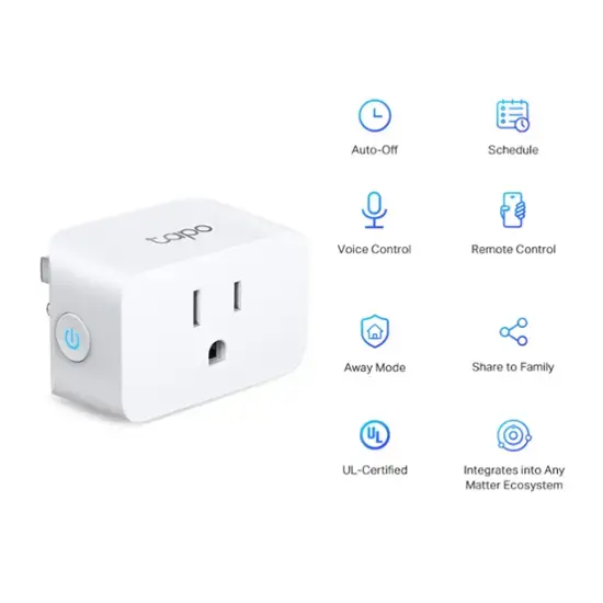 TP-Link - Tapo Smart Wi-Fi Plug Mini with Matter (3-pack) - White image 3