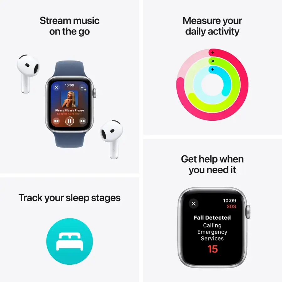 Apple - Watch SE 2nd Generation (GPS) 40mm Aluminum Case with Starlight Sport Band - S/M - (2024) image 3