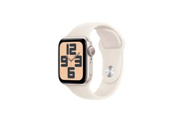 Apple - Watch SE 2nd Generation (GPS) 40mm Aluminum Case with Starlight Sport Band - S/M - (2024) image
