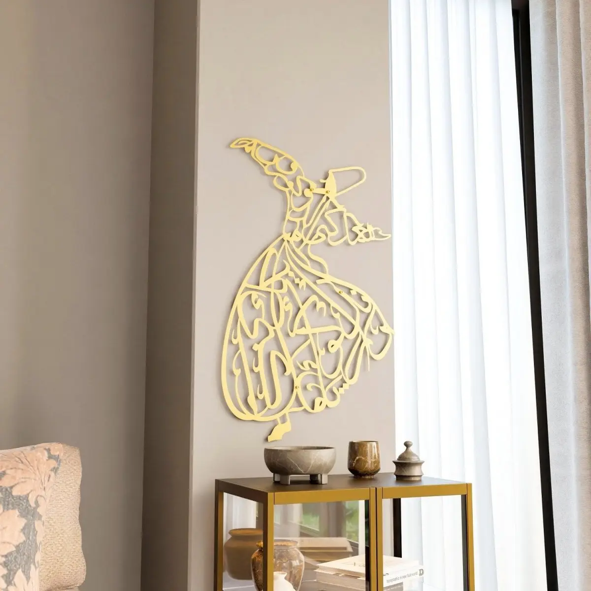 Whirling Dervish Metal Islamic Wall Art image 3