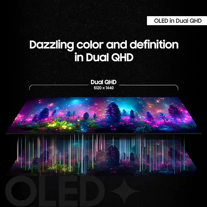 Samsung 49" Odyssey OLED G9 (G91SD) Dual QHD QD-OLED G-Sync Compatible Curved Gaming Monitor, 144Hz, 0.03ms, AMD FreeSync Premium Pro, Ergonomic Stand, 3 Year Warranty, LS49DG910SNXZA, 2024 image 4
