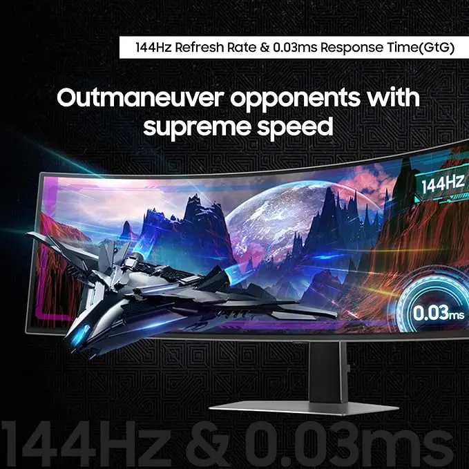 Samsung 49" Odyssey OLED G9 (G91SD) Dual QHD QD-OLED G-Sync Compatible Curved Gaming Monitor, 144Hz, 0.03ms, AMD FreeSync Premium Pro, Ergonomic Stand, 3 Year Warranty, LS49DG910SNXZA, 2024 image 6