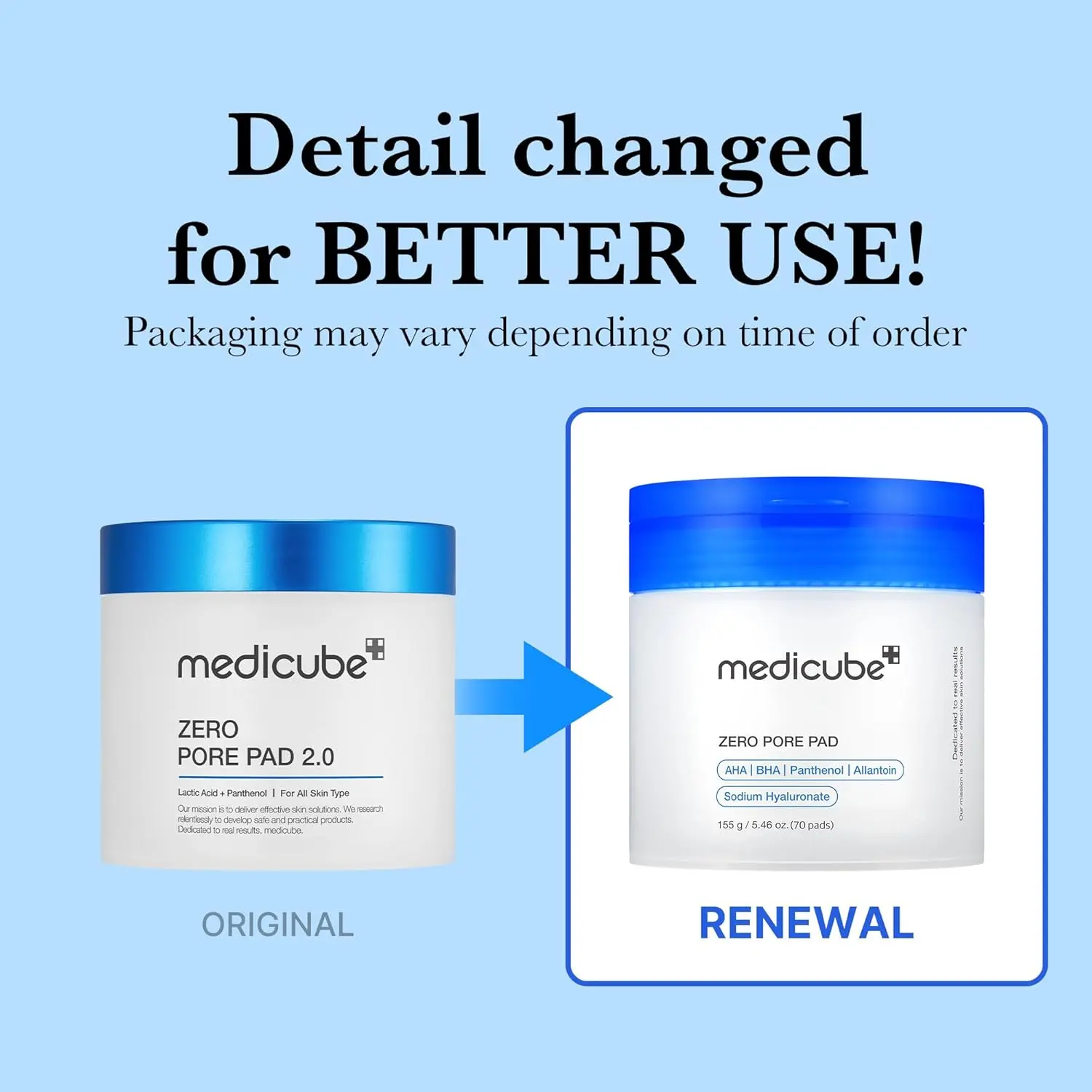 Medicube Zero Pore Pads 2.0, Dual-Textured Facial Toner Pads for Exfoliation and Pore Care with 4.5% AHA Lactic Acid & 0.45% BHA Salicylic Acid, Ideal for All Skin Types, Korean Skin Care (70 Pads) image 2