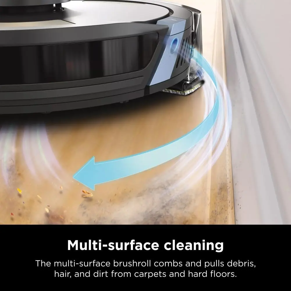 Shark AV2310AE Matrix Self-Emptying Robot Vacuum with No Spots Missed on Carpets and Hard Floors, Precision Home Mapping, Perfect for Pet Hair, Bagless, 45-Day Capacity Base, Wi-Fi Black/Brass image 9