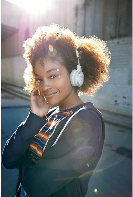 JBL Live 460NC wireless on-ear Noise Cancelling headphones with 50H battery, microphone for calls, lightweight and comfortable, and Alexa Built-in (Optimized for Android), iOS compatible (White) image 2