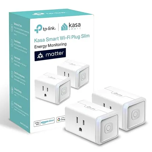 Kasa Smart Plug, Matter Compatible, Energy Monitoring, Compact Design, 15A/1800W Max, Super Easy Setup, Works with Apple Home, Alexa & Google Home, UL Certified, 2.4G Wi-Fi Only, White, KP125M(2-Pack) image 1