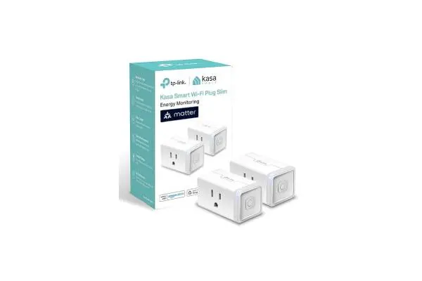 Kasa Smart Plug, Matter Compatible, Energy Monitoring, Compact Design, 15A/1800W Max, Super Easy Setup, Works with Apple Home, Alexa & Google Home, UL Certified, 2.4G Wi-Fi Only, White, KP125M(2-Pack) image