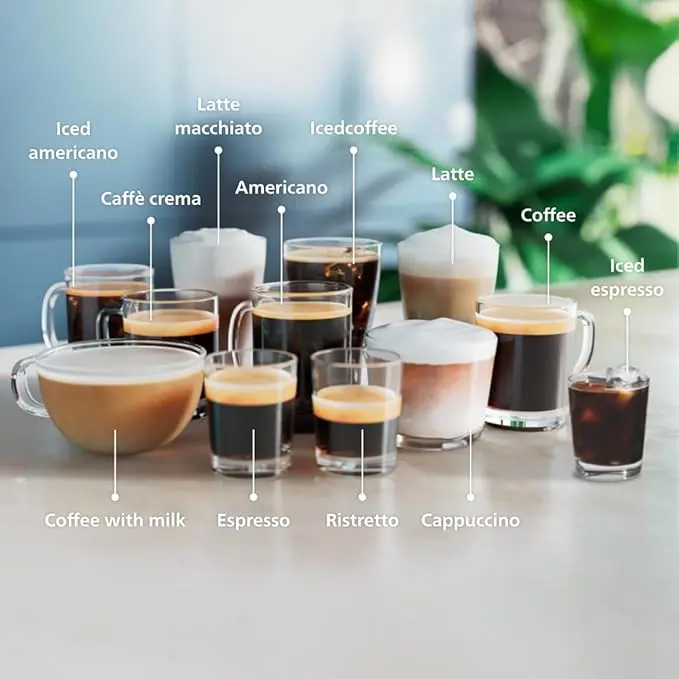 PHILIPS 4400 Series Fully Automatic Espresso Machine – 12 Hot & Iced Coffees, Quick-to-Clean LatteGo Milk System, SilentBrew, QuickStart, Ceramic Grinder, Black Chrome (EP4444/90) image 4