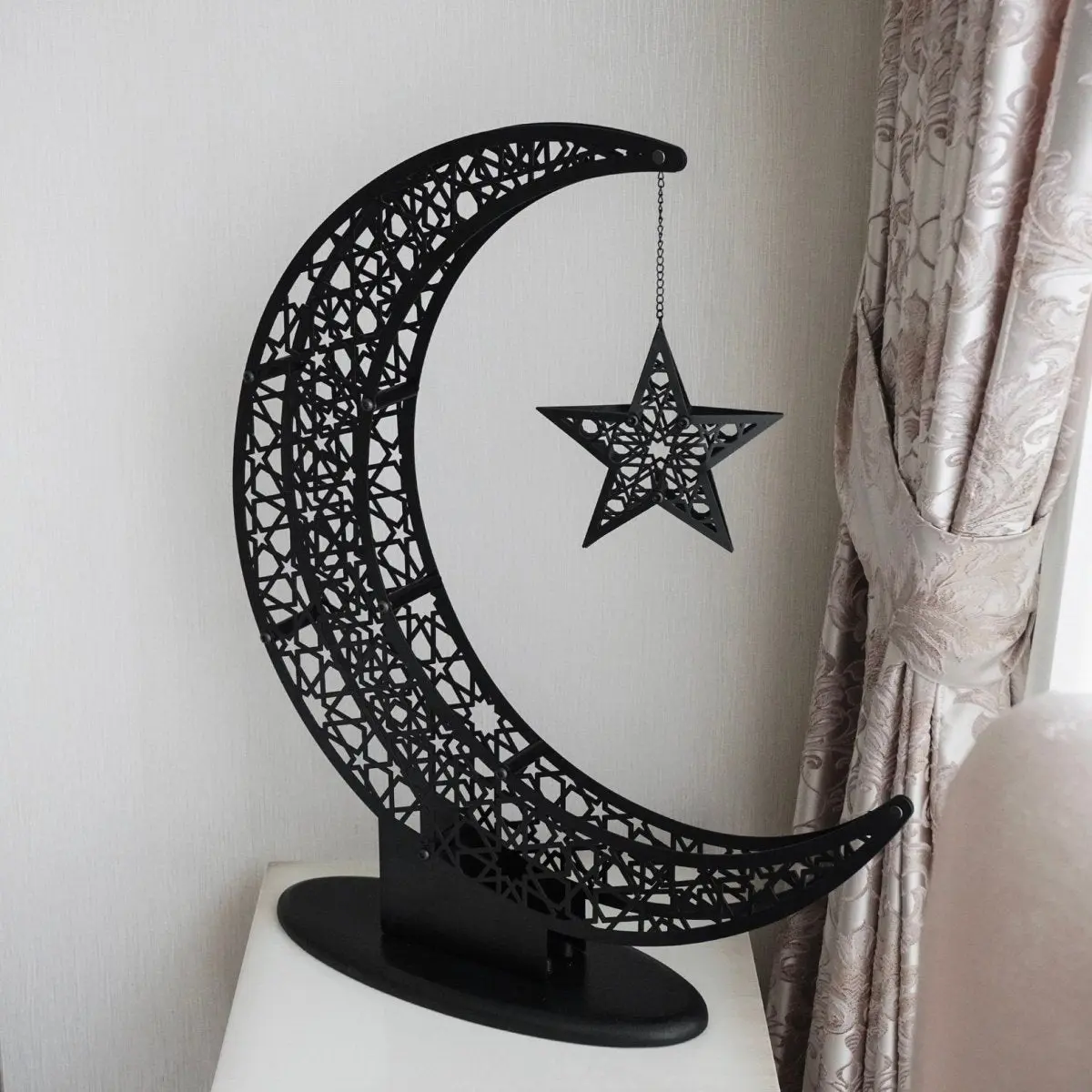 Crescent & Star Ramadan Decor - Metal Islamic Home Decoration image 4