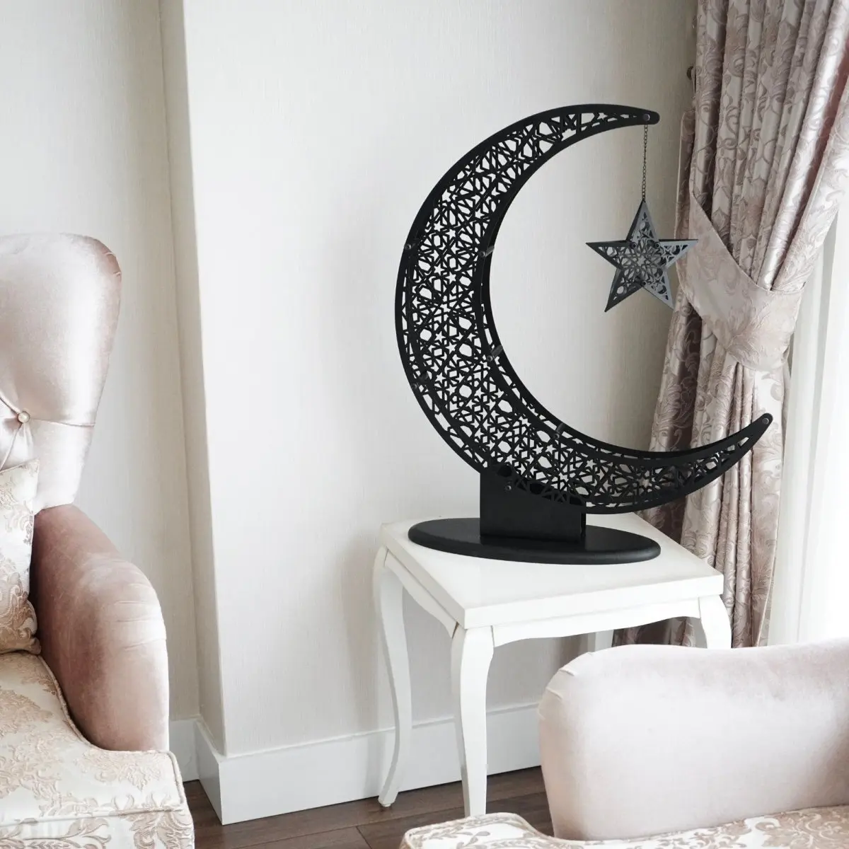 Crescent & Star Ramadan Decor - Metal Islamic Home Decoration image 11