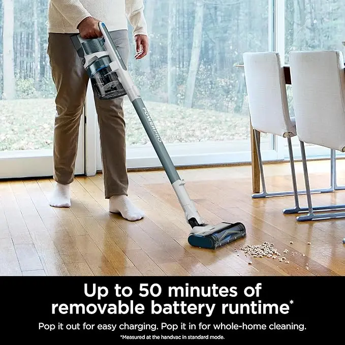 Shark PowerPro Plus Cordless Stick Vacuum, Lightweight, Rechargeable, FloorDetect Technology, HEPA Filter, Up to 50-Minute Runtime, Powerful Pet Hair Pickup, Carpets & Hard Floors, Pure Water, IZ377H image 4