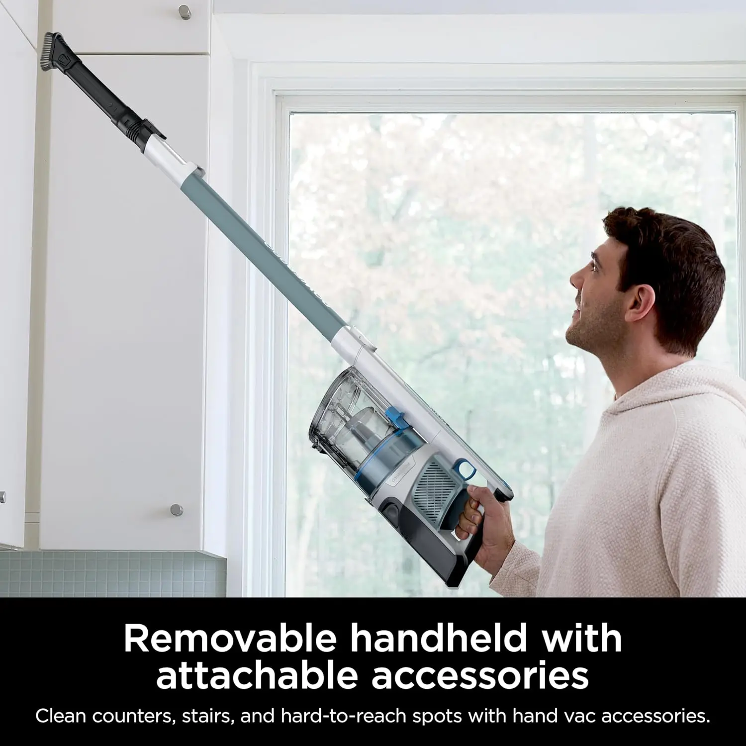 Shark PowerPro Plus Cordless Stick Vacuum, Lightweight, Rechargeable, FloorDetect Technology, HEPA Filter, Up to 50-Minute Runtime, Powerful Pet Hair Pickup, Carpets & Hard Floors, Pure Water, IZ377H image 6