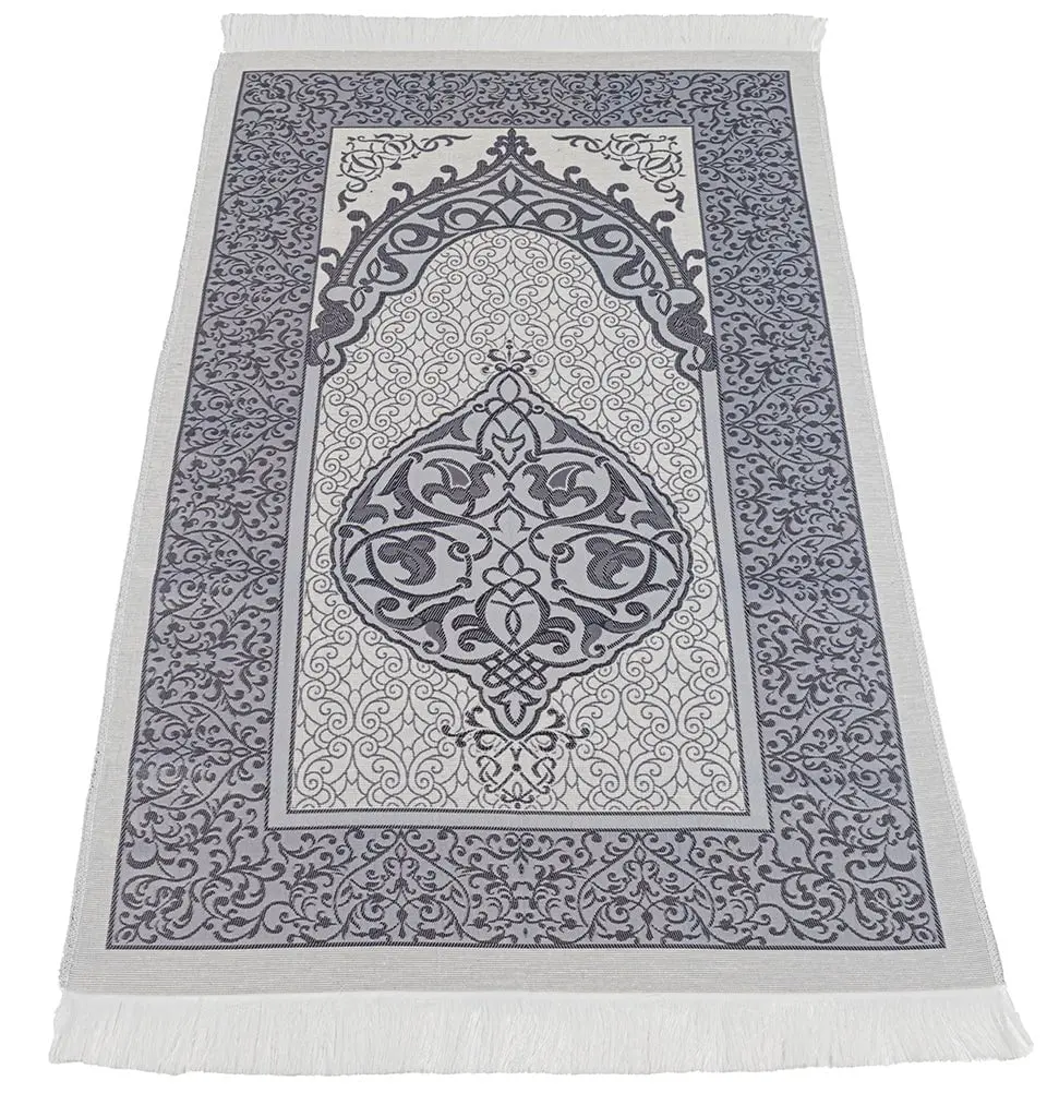 Eid Mubarak Gift Set - Prayer Rug, Dua Book and Prayer Beads in Satin Bag - Blue image 4