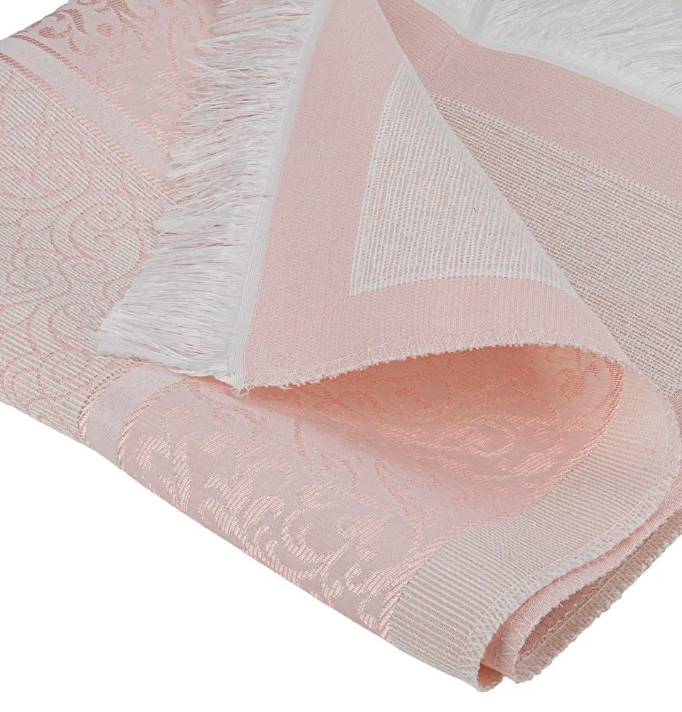 Eid Mubarak Gift Set - Prayer Rug, Dua Book and Prayer Beads in Satin Bag - Pink image 5