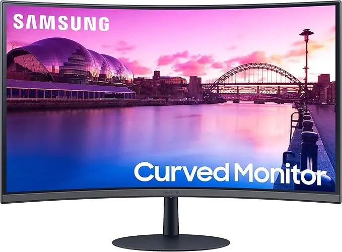Samsung 27-Inch S39C Series FHD Curved Gaming Monitor, 75Hz, AMD FreeSync, Game Mode, Advanced Eye Comfort, Frameless Display, Built in Speakers, Slim Metal Stand, LS27C392EANXGO, Black Visit the Samsung Store image 1