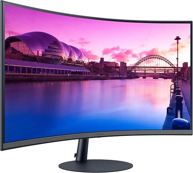 Samsung 27-Inch S39C Series FHD Curved Gaming Monitor, 75Hz, AMD FreeSync, Game Mode, Advanced Eye Comfort, Frameless Display, Built in Speakers, Slim Metal Stand, LS27C392EANXGO, Black Visit the Samsung Store image 2