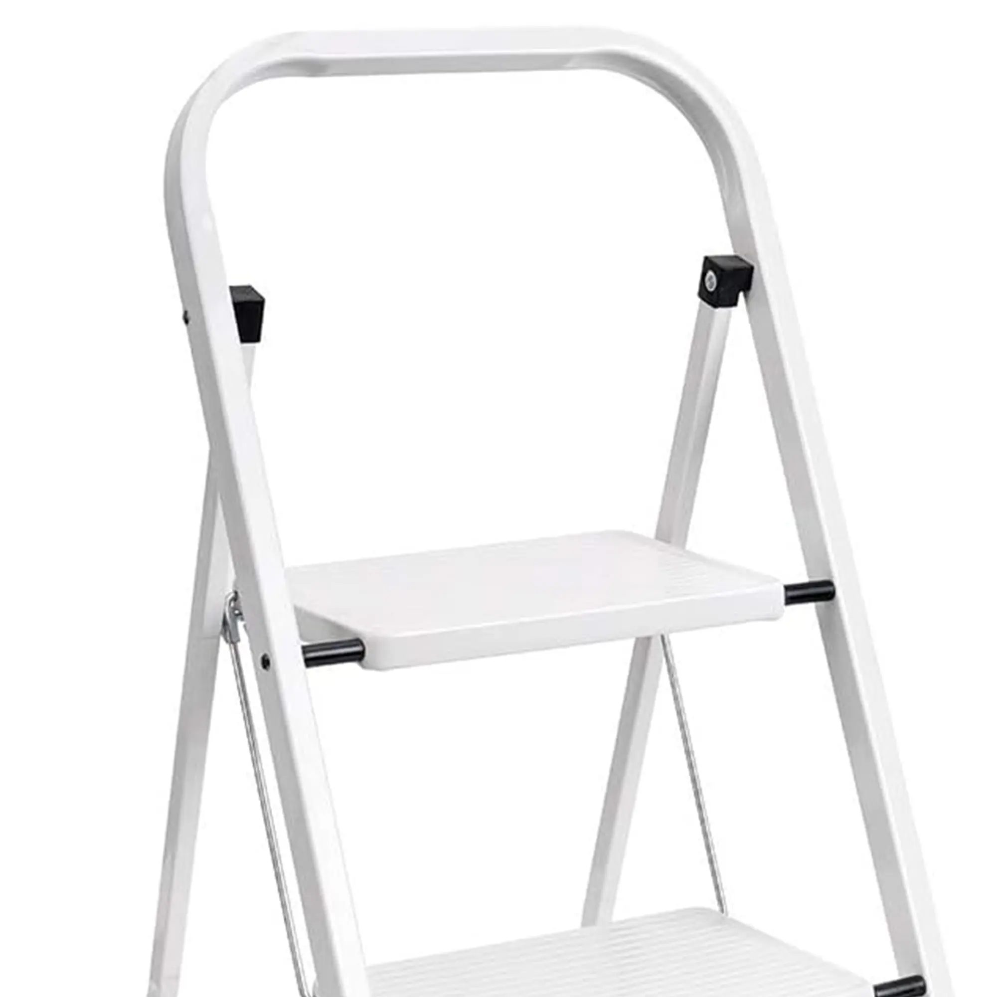 Open Box Delxo Folding Portable Steel Non Slip 2 Stepladder w/Hand Grip, White image 4