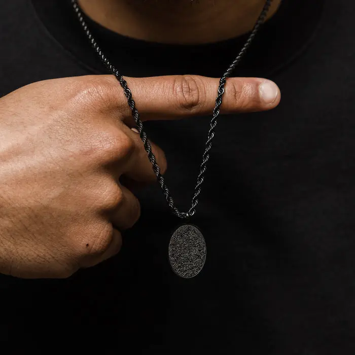 Ayatul Kursi Oval Necklace | Men image 6