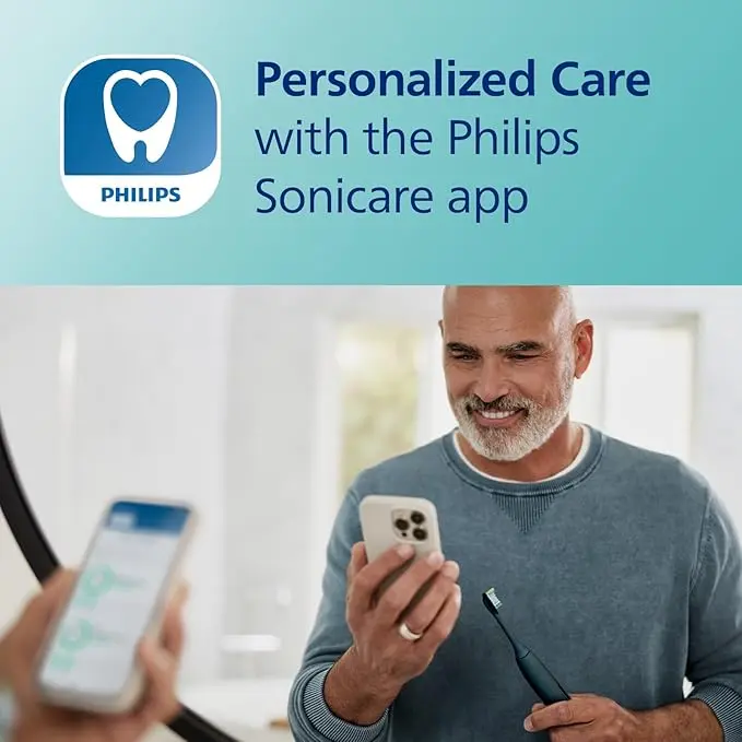 Philips Sonicare DiamondClean Smart 9500 Electric Toothbrush, Sonic Toothbrush with App, Pressure Sensor, Brush Head Detection, 5 Brushing Modes and 3 Intensity Levels, Black, Model HX9923/11 image 5