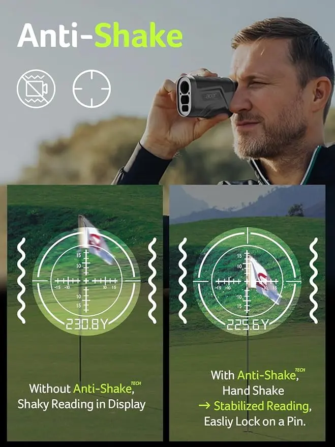 Acer Gadget Golf Rangefinder with Slope - 800/1200Yards Range Finder for Hunting, 6X Magnification with Flag Pole Locking Vibration, Rechargeable Battery with Magnet Stripe, Golf Accessories for Men image 2