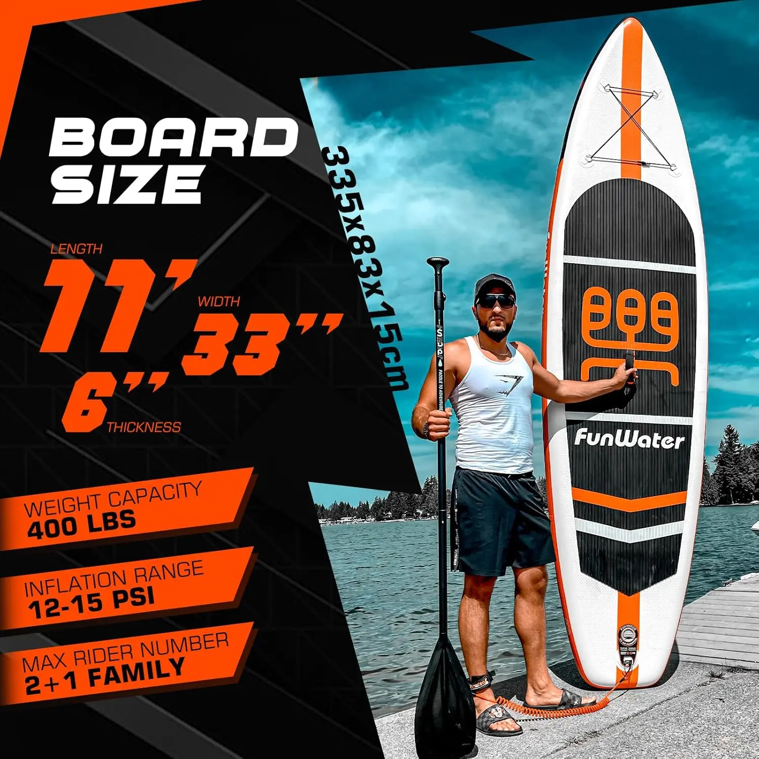  Click to see full view FunWater Stand Up Paddle Board Ultra-Light Inflatable Paddleboard with SUP Accessories for Adults & Youth of All Skill Levels image 2