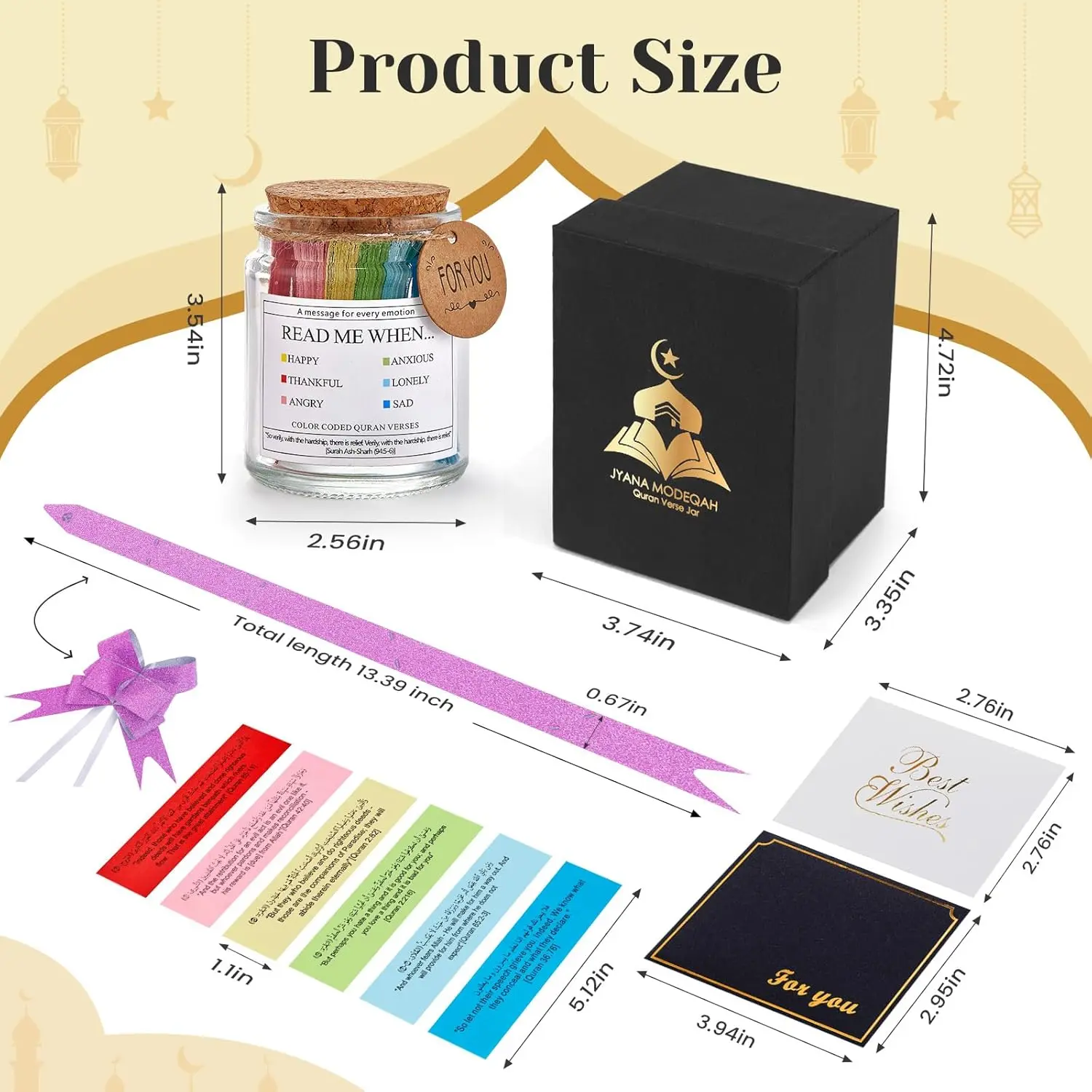 99 Quran Verses Jar in Arabic and English - Islamic Gifts for Muslim Women, Men, Kids - Ramadan & Eid Gifts, Read Me When Quran Jar, Quranic Affirmations, Islamic Decor, Ramadan Decorations for Home image 5