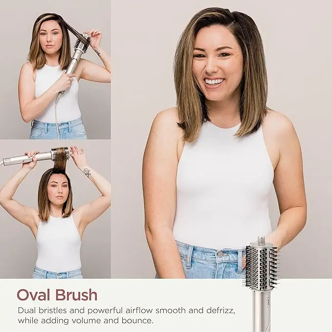 Shark HD430 FlexStyle Air Styling & Drying System, Powerful Hair Dryer Brush & Multi-Styler with Auto-Wrap Curlers, Paddle Brush, Oval Brush, Concentrator Attachment, Stone image 5