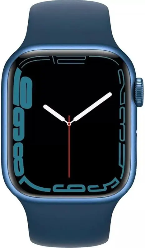 Apple Watch Series 7 (GPS + Cellular, 45mm) Blue Aluminum Case with Abyss Blue Sport Band, Regular (Renewed) image 2
