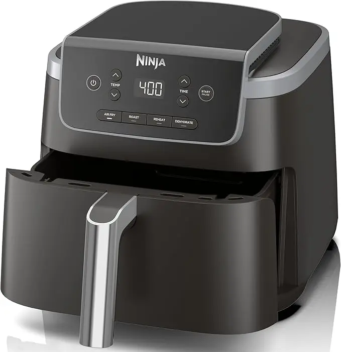 Ninja Air Fryer Pro 4-in-1 with 5 QT Capacity, Air Fry, Roast, Reheat, Dehydrate, Air Crisp Technology with 400F for hot, 120 Volts, Nonstick Basket & Crisper Plate, Grey, AF141 image 1