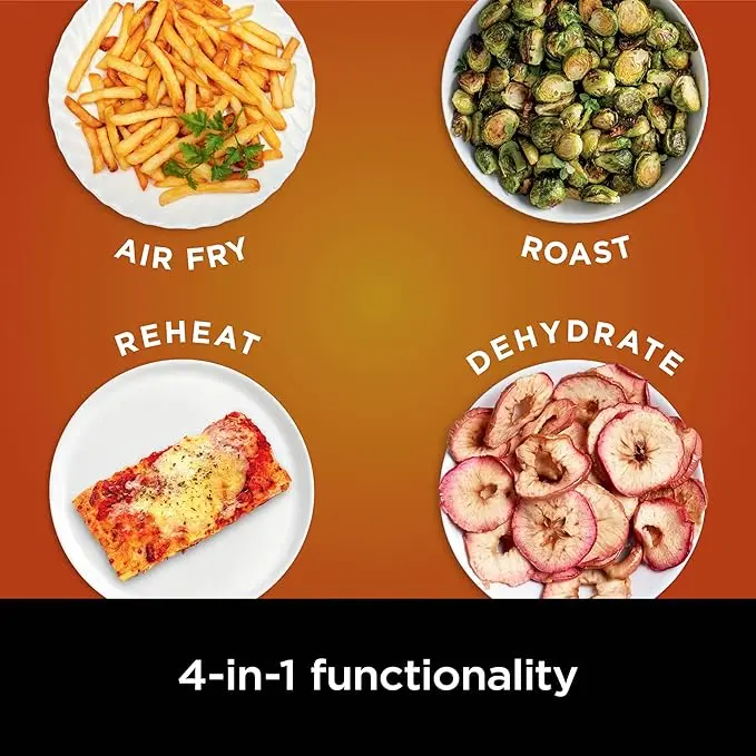 Ninja Air Fryer Pro 4-in-1 with 5 QT Capacity, Air Fry, Roast, Reheat, Dehydrate, Air Crisp Technology with 400F for hot, 120 Volts, Nonstick Basket & Crisper Plate, Grey, AF141 image 4