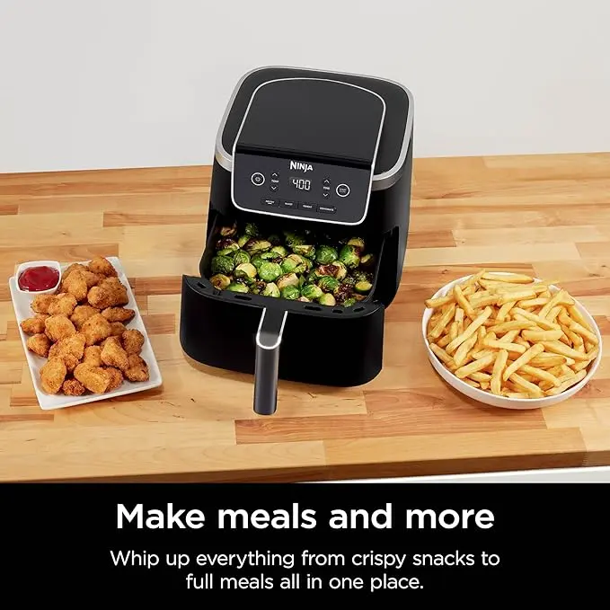 Ninja Air Fryer Pro 4-in-1 with 5 QT Capacity, Air Fry, Roast, Reheat, Dehydrate, Air Crisp Technology with 400F for hot, 120 Volts, Nonstick Basket & Crisper Plate, Grey, AF141 image 5