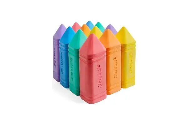 JOYIN 12 PCS Jumbo Sidewalk Chalk with 6 Colors, Washable Sidewalk Chalk for Kids, Non-Toxic School Supplies, Outdoor Games, Playground Accessories image
