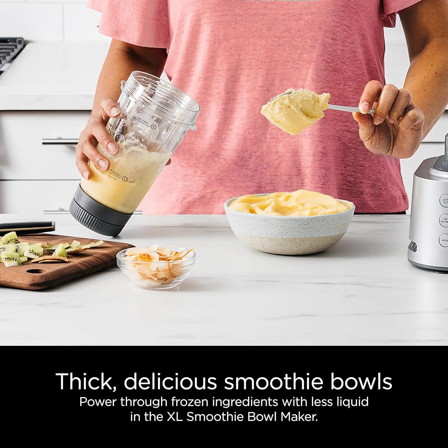 Ninja Blender & Food Processor Combo, Foodi Power Blender System for Smoothies, Bowls, Spreads & Shakes, 6 Functions, 72-oz Glass Pitcher, To-Go Cups, Silver, SS401 image 6
