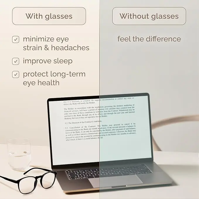 IBOANN Iconic Blue Light Glasses for Woman - Computer Glasses 99% Blue Light Blocking - Anti Eyestrain & UV Glare Protection image 3