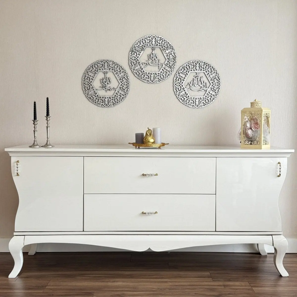 AllahuAkbar SubhanAllah Alhamdulillah Circular Wooden Islamic Wall Art image 9