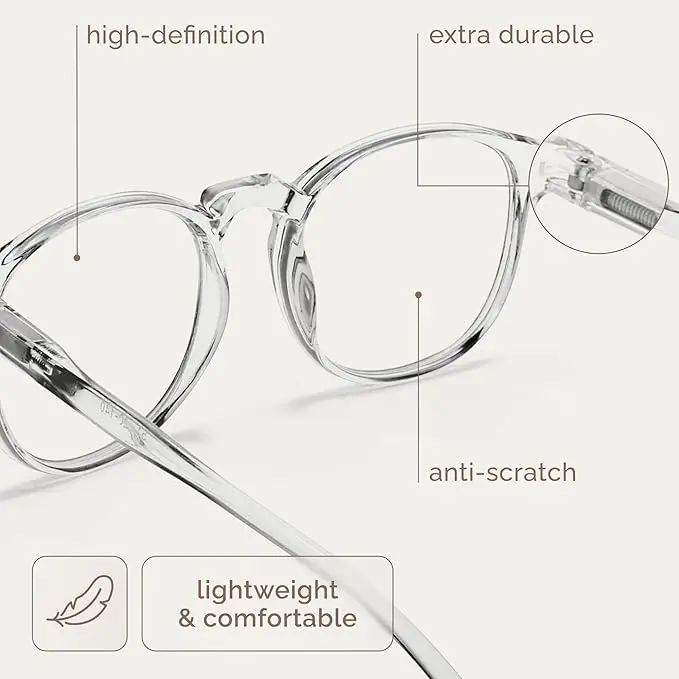 IBOANN Iconic Blue Light Glasses for Woman - Computer Glasses 99% Blue Light Blocking - Anti Eyestrain & UV Glare Protection image 6