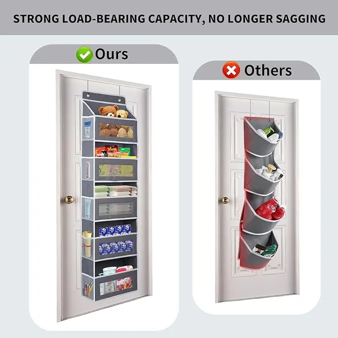 Over the door organizer, Bathroom Organizers and Storage 5 Shelf Hanging with 10 Mesh Side Pockets, Stuffed Animal Storage for Pantry Laundry Bathroom Nursery Closet Baby Essential image 3
