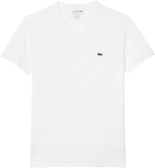 Lacoste Men's Short Sleeve V-Neck Pima Cotton Jersey T-Shirt image 5