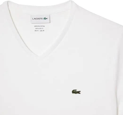 Lacoste Men's Short Sleeve V-Neck Pima Cotton Jersey T-Shirt image 6