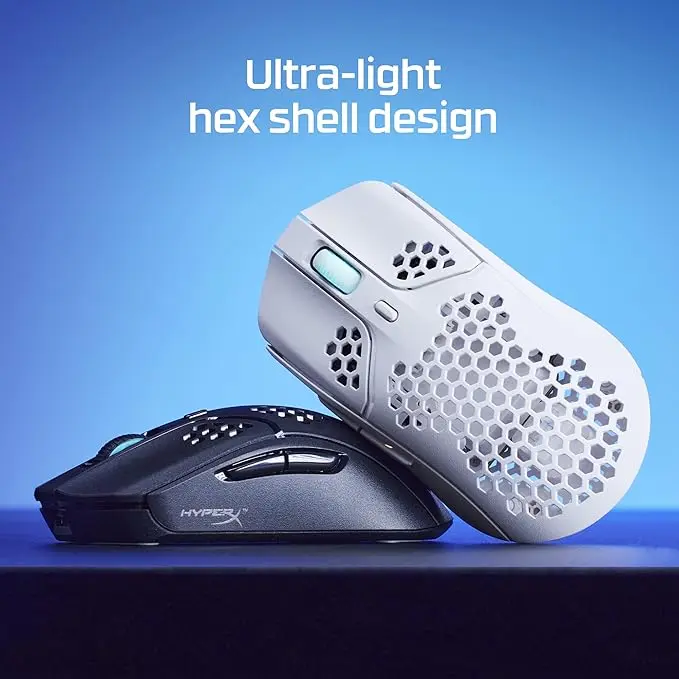 HyperX Pulsefire Haste – Wireless Gaming Mouse – Ultra Lightweight, 61g, 100 Hour Battery Life, 2.4Ghz Wireless, Honeycomb Shell, Hex Design, Up to 16000 DPI, 6 Programmable Buttons – Black, 4P5D7AA image 4
