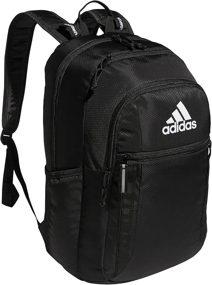 adidas Excel Backpack, Durable Large Athletic Laptop Bag, Black/White, One Size image 1