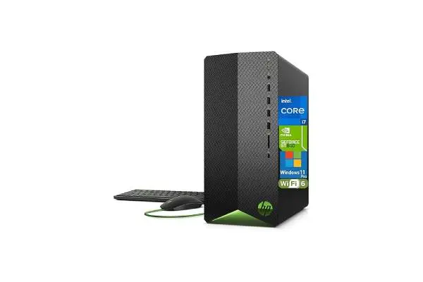 HP Pavilion Desktop Tower Computer, Intel 8-Core i7-11700F up to 4.9GHz, 32GB DDR4 RAM, 1TB PCIe SSD, GeForce GT 610 2GB, WiFi 6, Bluetooth, RJ-45, Type-C, HDMI, KB & Mouse, Windows 11 Pro, WE/PGPY image