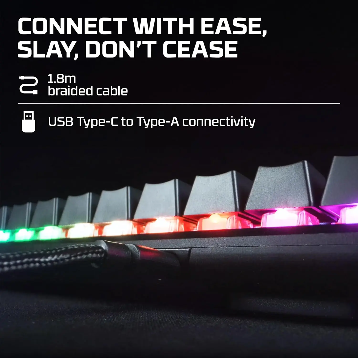 HyperX Alloy Origins 60 - Mechanical Gaming Keyboard - Ultra Compact 60% Form Factor - Tactile Aqua Switch - Double Shot PBT Keycaps - RGB LED Backlit - NGENUITY Software Compatible,Black image 2