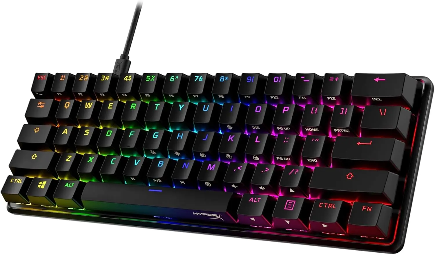 HyperX Alloy Origins 60 - Mechanical Gaming Keyboard - Ultra Compact 60% Form Factor - Tactile Aqua Switch - Double Shot PBT Keycaps - RGB LED Backlit - NGENUITY Software Compatible,Black image 4