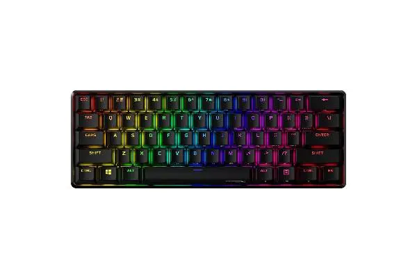 HyperX Alloy Origins 60 - Mechanical Gaming Keyboard - Ultra Compact 60% Form Factor - Tactile Aqua Switch - Double Shot PBT Keycaps - RGB LED Backlit - NGENUITY Software Compatible,Black image