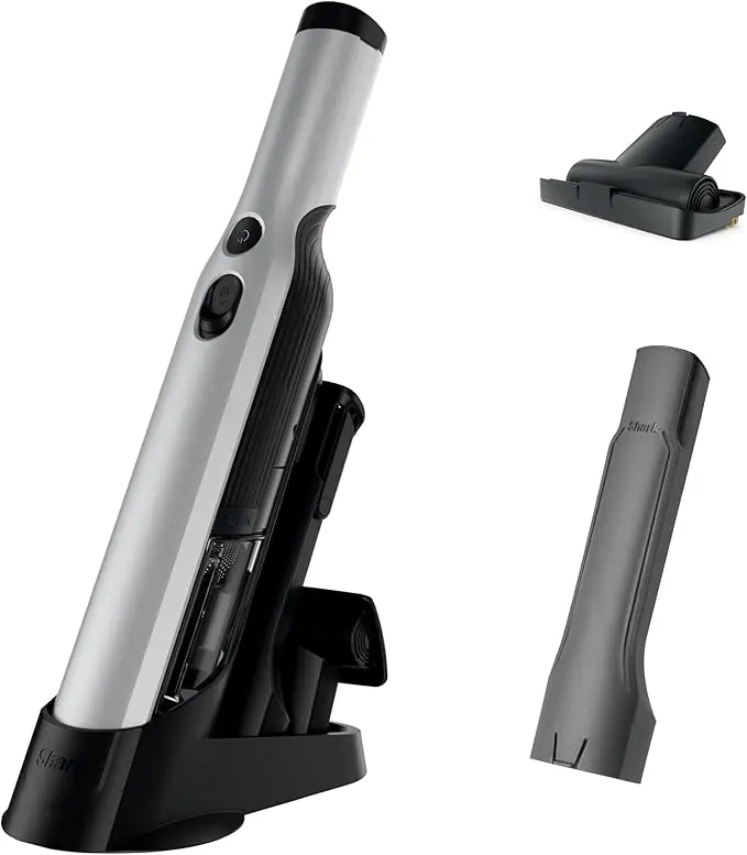 Shark WANDVAC Cordless Hand Vac, Lightweight, Versatile and Portable at 1.4 lbs., Powerful Suction, Charging Dock, One-Touch Empty, New Furfins Tool & Crevice Tool for Pet & Home, Gray, image 1