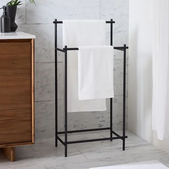 Modern Overhang Freestanding Towel Rack image 1
