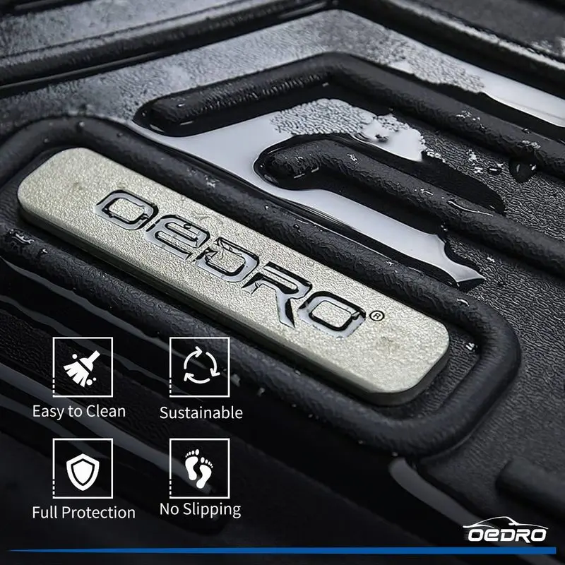 Floor Mats for 2015-2020 Tesla Model S, Unique Black TPE All-Weather Guard Full Set Liners image 7