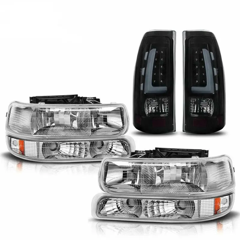 YITAMOTOR® Headlights & LED Tail Lights for 1999-2002 Chevy Silverado 1500/2500/3500, Complete Lamp Kit image 1
